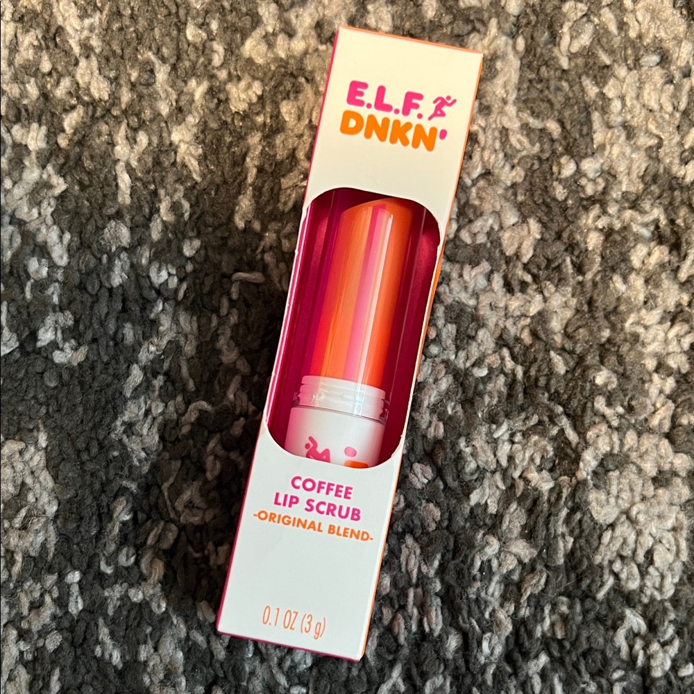 E.L.F X DNKN’ Dunkin Donuts coffee lip scrub, NIB!